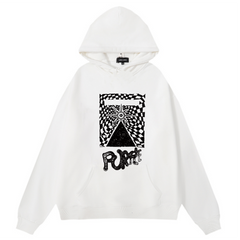 Logo Pattern Printed Hoodie