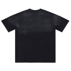 Letter Print Washed Distressed T-Shirt
