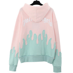 Layered Flames Drawstring Hoodie