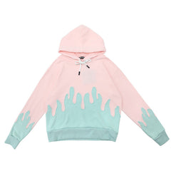 Layered Flames Drawstring Hoodie