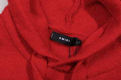 Red Core Knitted Sweater Hoodie