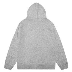 Grey Core Knitted Sweater Hoodie