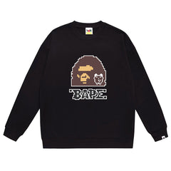 Digital Ape Head Pattern Print Sweatshirt