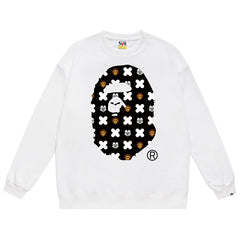 Head Cartoon Pattern Print Sweatshirt