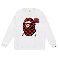 Head Rose Pattern Print Sweatshirt