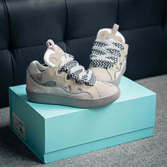 Leather Curb Light Grey Blue