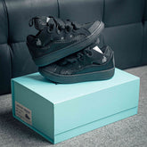 Leather Curb Sneaker Black