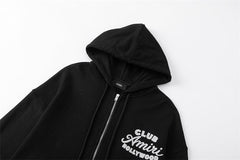 Embroidered Pattern Letter Hoodie #7213