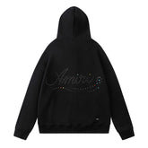 Rhinestone Pattern Letter Hoodie #7221