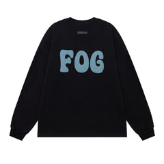Foamed Print Letter Long-Sleeve T-Shirt #1922