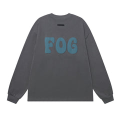 Foamed Print Letter Long-Sleeve T-Shirt #1922
