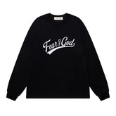 Print Letter Long-Sleeve T-Shirt #1923