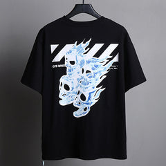 Flame skull pattern T-Shirt