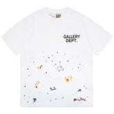 . Paint-splattered Logo-print Cotton-jersey T-shirt