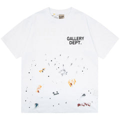 . Paint-splattered Logo-print Cotton-jersey T-shirt