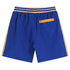 Straight-Leg Panelled Logo-Embroidered Satin Drawstring Shorts