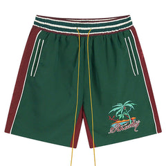Straight-Leg Panelled Logo-Embroidered Satin Drawstring Shorts