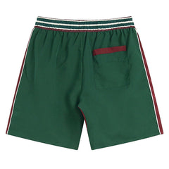 Straight-Leg Panelled Logo-Embroidered Satin Drawstring Shorts