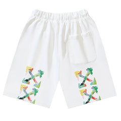 Brush Arrows Raw-Cut Shorts