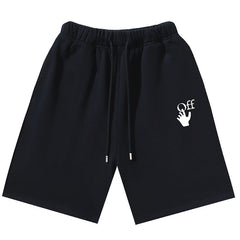 Off Logo Print Swim Shorts