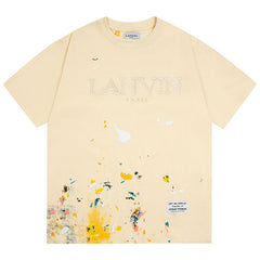 Hand drawn doodle splash ink letters TEE