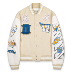 Applique wool-blend bomber Jacket