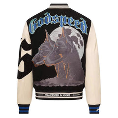 Mens F.T.D Wool Varsity Jacket Black/blue