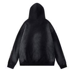Rhinestone Pattern Letter Hoodie #7210