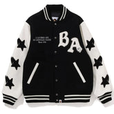 Leather Long Sleeve Baseball Jacket