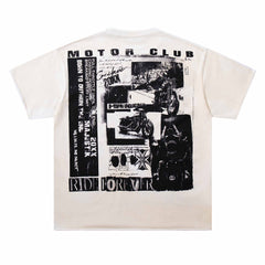 Newspaper Pattern Rhinestone Tee