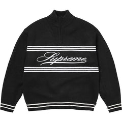 Supreme Script Stripe Half Zip Sweater