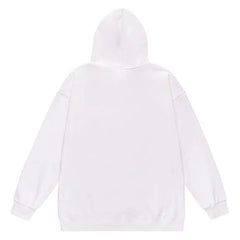 Head Letter Pattern Print Hoodie