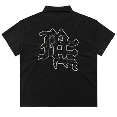 Rhinestone Zip Up Shirt Tee