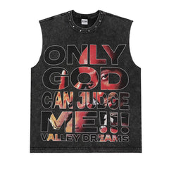 Letter Print Sleeveless T-Shirt Vest #V1303