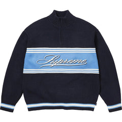 Supreme Script Stripe Half Zip Sweater