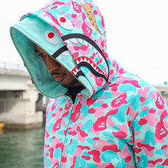 miami 4th anniversary shark full zip double hoodie