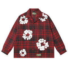 kapok Flower Pattern Long Sleeved Shirt