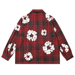 kapok Flower Pattern Long Sleeved Shirt
