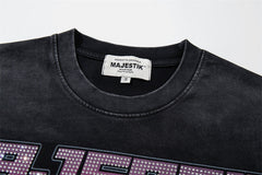 Warhorse Pattern Rhinestone Tee