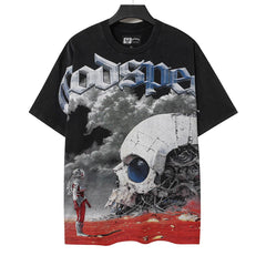 Astronaut Skull Pattern T-shirt #G6192