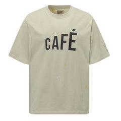 . Men's Natural Paint-Splattered Distressed Printed Cotton-Jersey T-