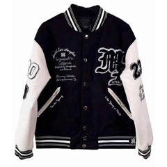 logo patch varsity bomber jacket
