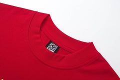 Web Print Gothic Punk T-Shirt Red