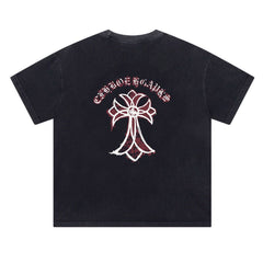 CH Patterned Washed Distressed T-shirt