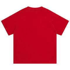Web Print Gothic Punk T-Shirt Red