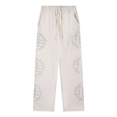 MIXED EMOTION Rhinestone-Emblazoned Logo Pants