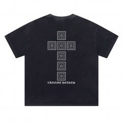 CH Patterned Washed Distressed T-shirt