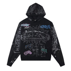 Studios Letter Print Fleece Hoodie