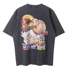 One Piece Luffy Vintage Finish Print T-Shirt