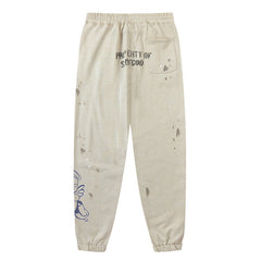 Logo Distressed Cotton Pant